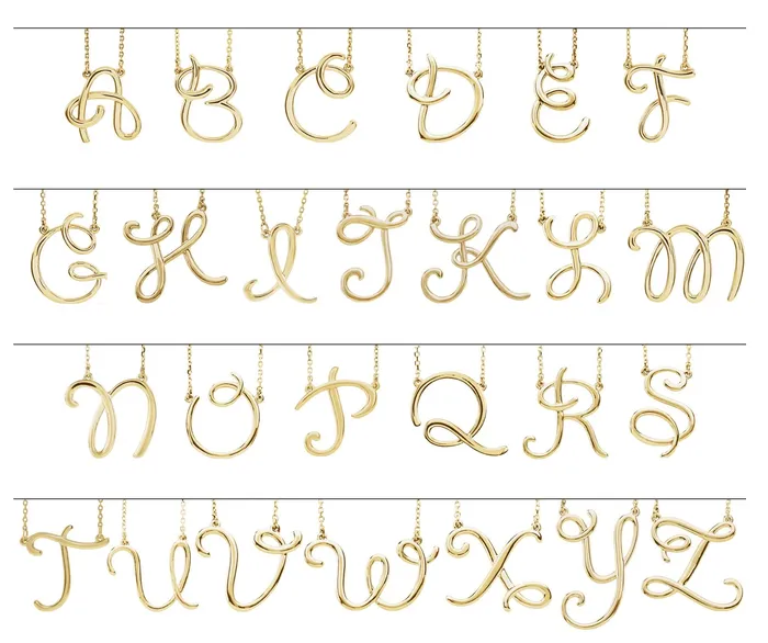 TreasureFineJewelers Necklaces Sterling Silver Script Initial P 16 Necklace