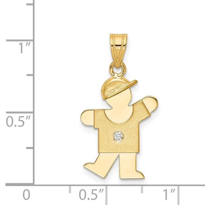 TreasureFineJewelers PreStyled Sets 14k Yellow Gold A Diamond Kid Pendant