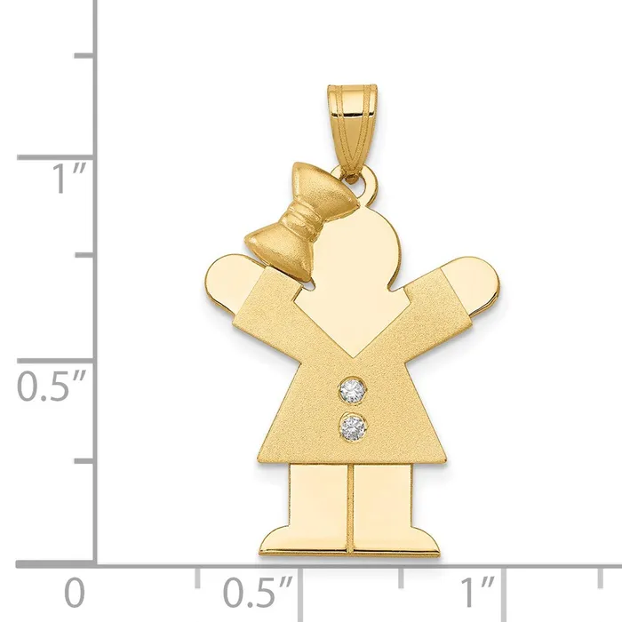 TreasureFineJewelers PreStyled Sets 14k Yellow Gold A Diamond Kid Pendant