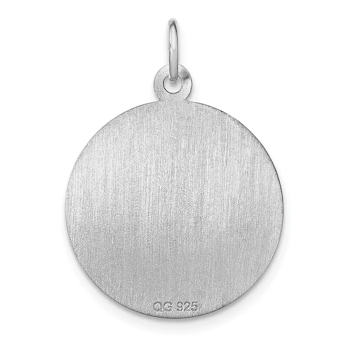 TreasureFineJewelers Sterling Silver Rhodiumplated On Graduation Day Disc Charm Necklaces