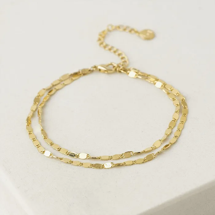 Lovers Tempo Bracelets Gold Plated Cleo Double Bracelet