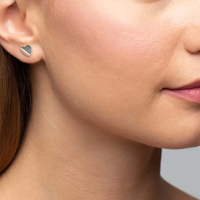 Mimi Marge Necklaces Silver Madu Heart Studs