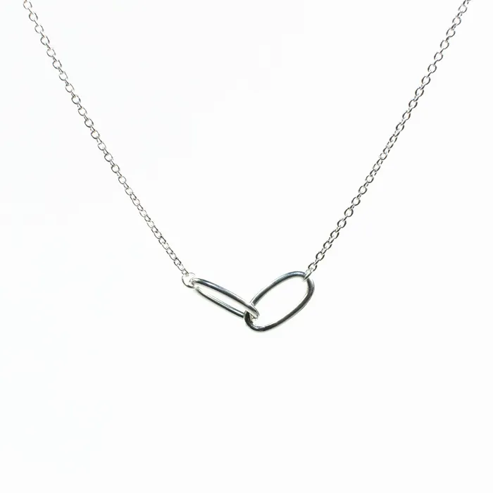 Tashi Two Ovals Silver Necklace Necklaces