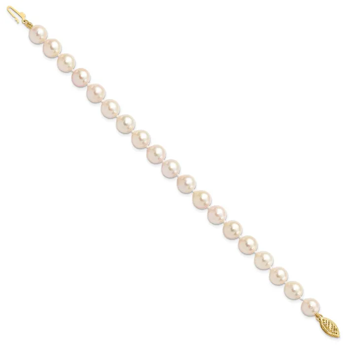 14k 78mm Round White Saltwater Akoya Cultured Pearl BraceletWBCPL70A7 WB Choice Jewelry Bracelets 14k 78mm Round White Saltwater Akoya Cultured Pearl BraceletWBCPL70A7 WB Choice Jewelry Bracelets
