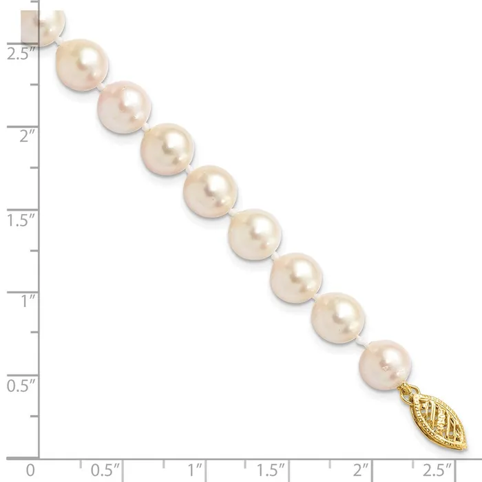 14k 78mm Round White Saltwater Akoya Cultured Pearl BraceletWBCPL70A7 WB Choice Jewelry Bracelets 14k 78mm Round White Saltwater Akoya Cultured Pearl BraceletWBCPL70A7 WB Choice Jewelry Bracelets