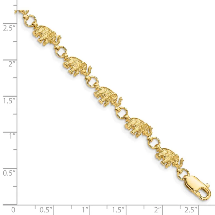 14k 8in Diamondcut Small Elephants with Trunks Raised BraceletWBCFB3978 WB Choice Jewelry Bracelets 14k 8in Diamondcut Small Elephants with Trunks Raised BraceletWBCFB3978 WB Choice Jewelry Bracelets