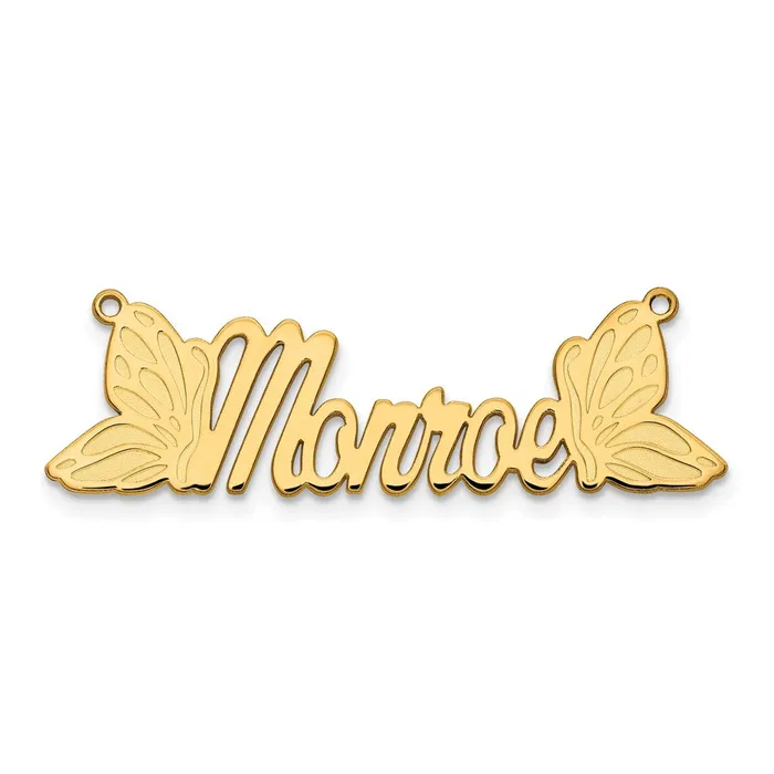 14K Polished Butterfly Name PlateWBCXNA963Y WB Choice Jewelry Necklaces