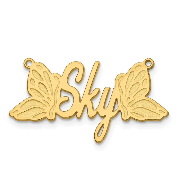 14K Polished Butterfly Name PlateWBCXNA963Y WB Choice Jewelry Necklaces