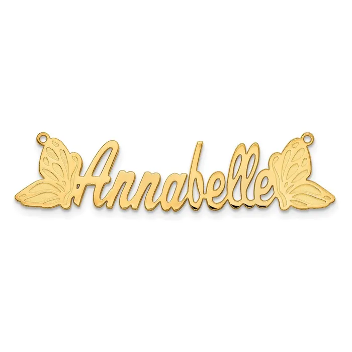 14K Polished Butterfly Name PlateWBCXNA963Y WB Choice Jewelry Necklaces