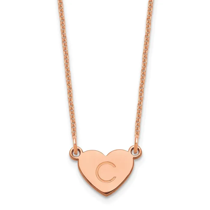 14K Rose Gold Initial Heart NecklaceWBCXNA1347R WB Choice Jewelry Necklaces 14K Rose Gold Initial Heart NecklaceWBCXNA1347R WB Choice Jewelry Necklaces