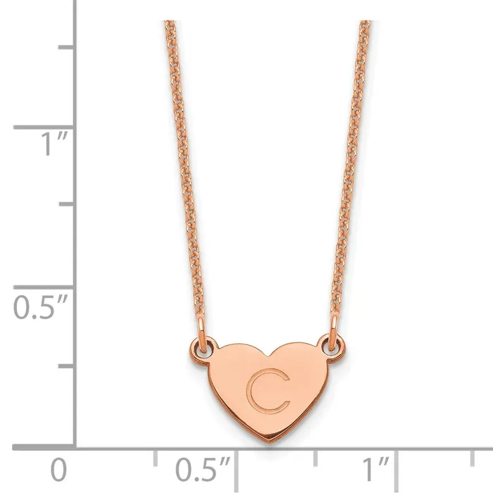 14K Rose Gold Initial Heart NecklaceWBCXNA1347R WB Choice Jewelry Necklaces