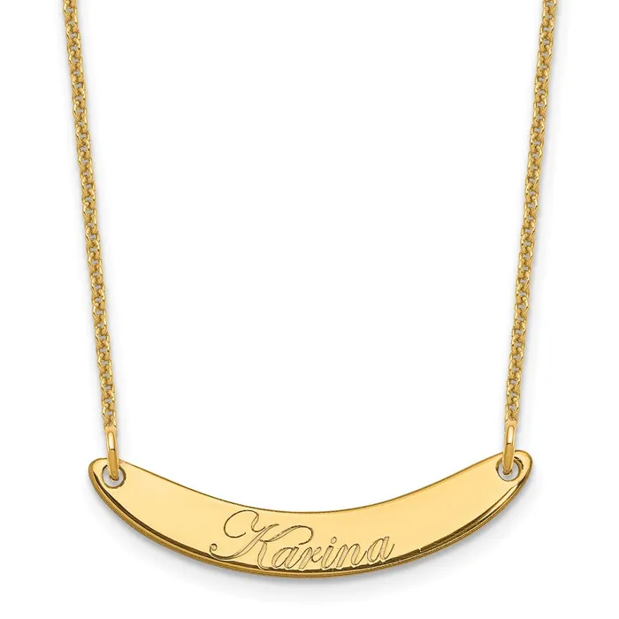14K Small Polished Curved Edwardian Script Bar NecklaceWBCXNA1235Y WB Choice Jewelry Necklaces 14K Small Polished Curved Edwardian Script Bar NecklaceWBCXNA1235Y WB Choice Jewelry Necklaces