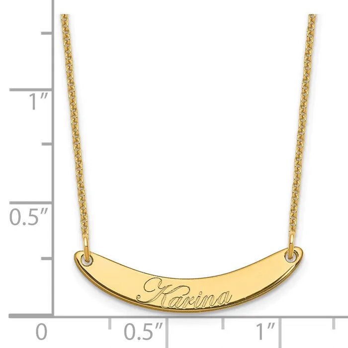 14K Small Polished Curved Edwardian Script Bar NecklaceWBCXNA1235Y WB Choice Jewelry Necklaces 14K Small Polished Curved Edwardian Script Bar NecklaceWBCXNA1235Y WB Choice Jewelry Necklaces