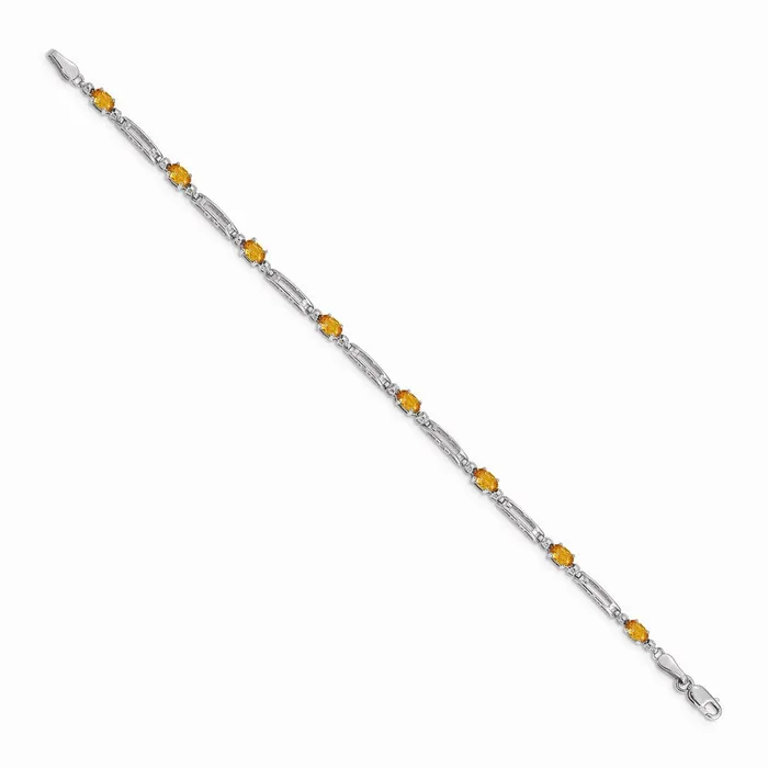 14k White Gold Diamond and Citrine BraceletWBCBM4492CI001WA WB Choice Jewelry Bracelets