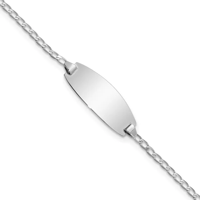14k White Gold Oval Curb ID BraceletWBCLID85W55 WB Choice Jewelry Bracelets 14k White Gold Oval Curb ID BraceletWBCLID85W55 WB Choice Jewelry Bracelets