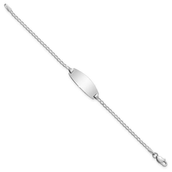 14k White Gold Oval Curb ID BraceletWBCLID85W55 WB Choice Jewelry Bracelets 14k White Gold Oval Curb ID BraceletWBCLID85W55 WB Choice Jewelry Bracelets