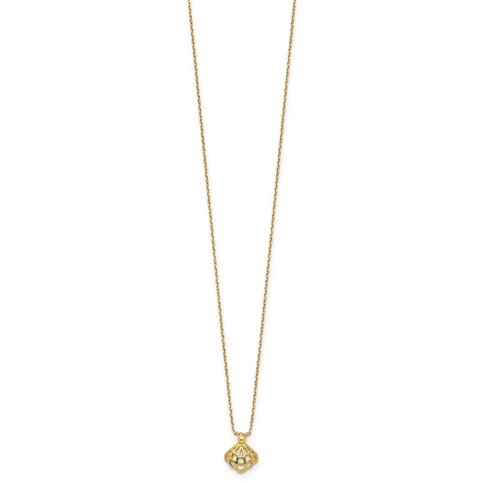 14k Yellow Gold Polished Seashell w125 in ext NecklaceWBCSF289415 WB Choice Jewelry Necklaces 14k Yellow Gold Polished Seashell w125 in ext NecklaceWBCSF289415 WB Choice Jewelry Necklaces
