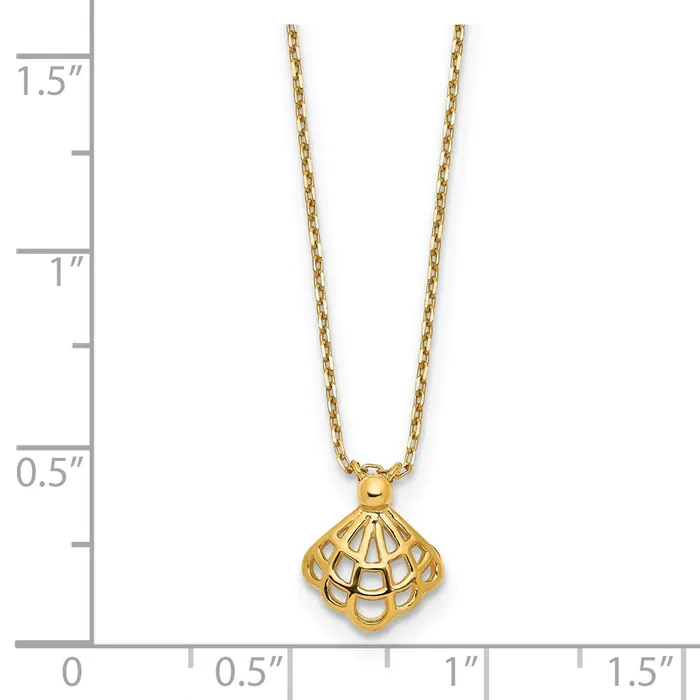 14k Yellow Gold Polished Seashell w125 in ext NecklaceWBCSF289415 WB Choice Jewelry Necklaces 14k Yellow Gold Polished Seashell w125 in ext NecklaceWBCSF289415 WB Choice Jewelry Necklaces