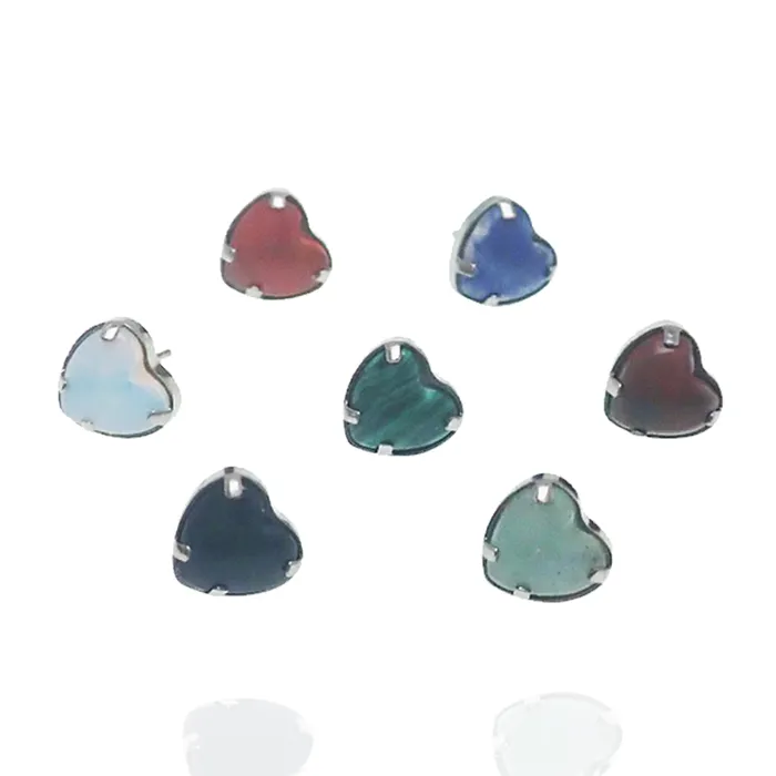 Body Clickers Necklaces Natural Stone Heart Push Fit Titanium Flatback Piercing 20g 18g 16g 14g Body Clickers Necklaces Natural Stone Heart Push Fit Titanium Flatback Piercing 20g 18g 16g 14g