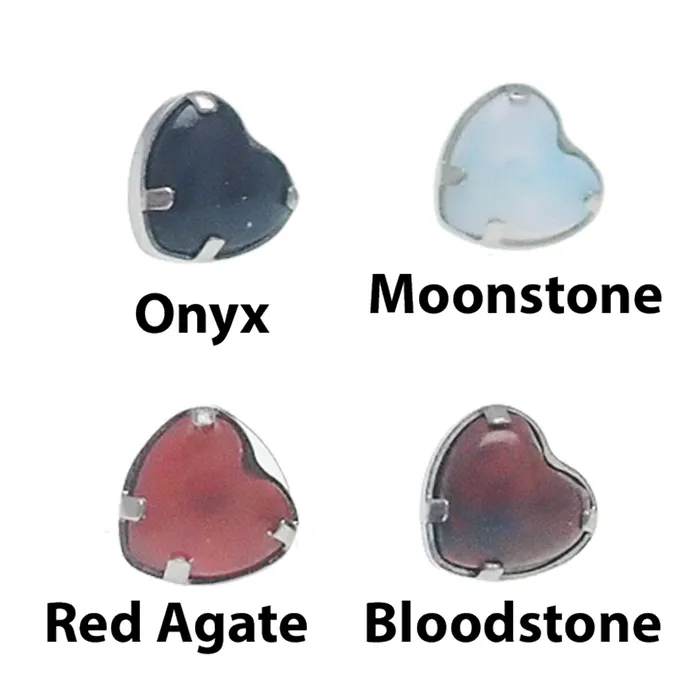 Body Clickers Necklaces Natural Stone Heart Push Fit Titanium Flatback Piercing 20g 18g 16g 14g Body Clickers Necklaces Natural Stone Heart Push Fit Titanium Flatback Piercing 20g 18g 16g 14g