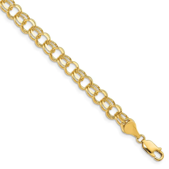 Bracelets 14k Double Link Charm BraceletWBCDO5047 WB Choice Jewelry
