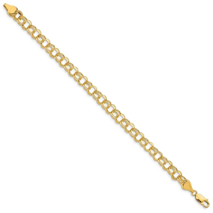 Bracelets 14k Double Link Charm BraceletWBCDO5047 WB Choice Jewelry Bracelets 14k Double Link Charm BraceletWBCDO5047 WB Choice Jewelry