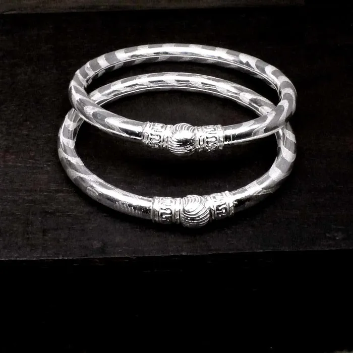 Bracelets Karizma Jewels Indian Hollow Real Silver Bangles Bracelet 58cm Pair
