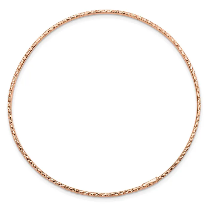 Bracelets WB Choice Jewelry 14k 15mm Rose Gold DiamondCut Slipon Bangle BraceletWBCDB545 Bracelets WB Choice Jewelry 14k 15mm Rose Gold DiamondCut Slipon Bangle BraceletWBCDB545