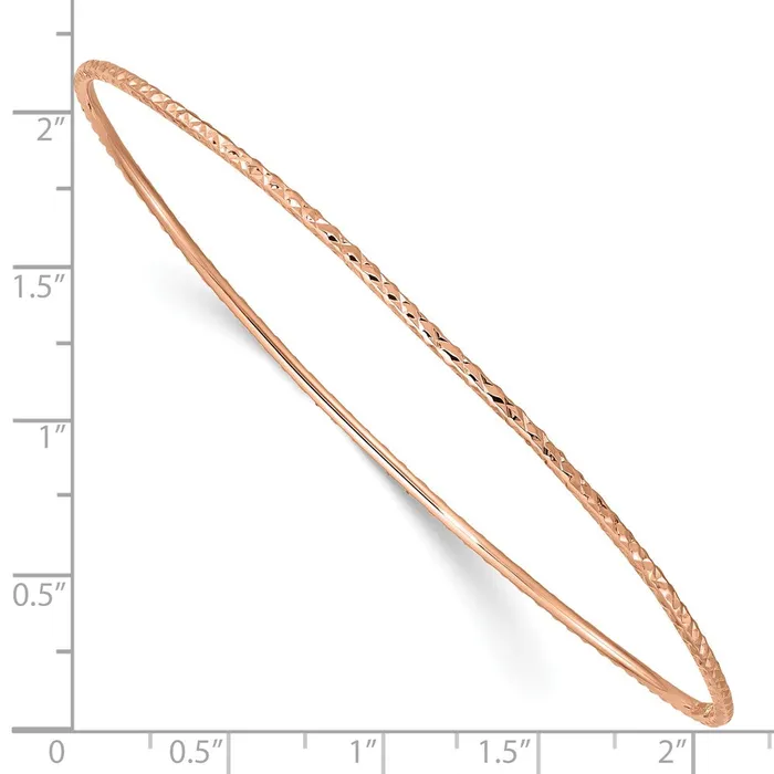 Bracelets WB Choice Jewelry 14k 15mm Rose Gold DiamondCut Slipon Bangle BraceletWBCDB545 Bracelets WB Choice Jewelry 14k 15mm Rose Gold DiamondCut Slipon Bangle BraceletWBCDB545