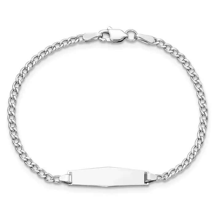 Bracelets WB Choice Jewelry 14k WG Semisolid Soft Diamond Shape Cuban ID BraceletWBCDCID132CW6 Bracelets WB Choice Jewelry 14k WG Semisolid Soft Diamond Shape Cuban ID BraceletWBCDCID132CW6
