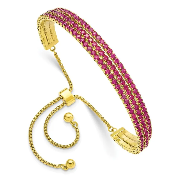 Bracelets WB Choice Jewelry SS Gold Tone June Iridescent Pink Triple CZ Adjustable BraceletWBCQG5697JUN Bracelets WB Choice Jewelry SS Gold Tone June Iridescent Pink Triple CZ Adjustable BraceletWBCQG5697JUN