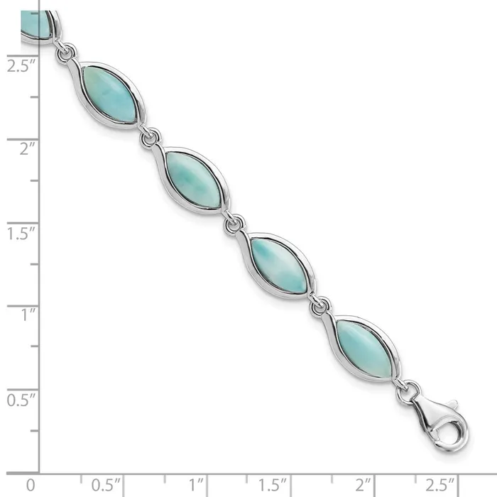 Bracelets WB Choice Jewelry Sterling Silver Rhodiumplated Polished Marquise Shape Larimar BraceletWBCQG59238 Bracelets WB Choice Jewelry Sterling Silver Rhodiumplated Polished Marquise Shape Larimar BraceletWBCQG59238