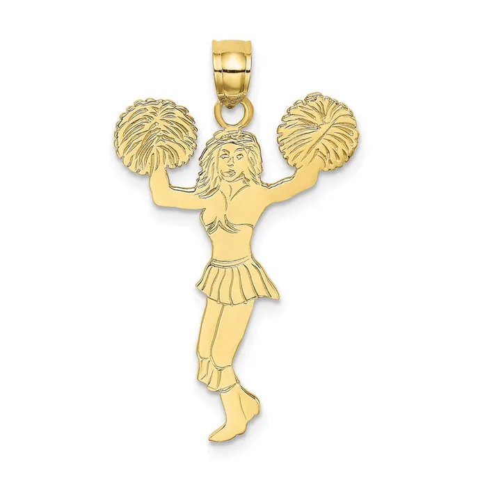 Charm Necklaces WB Choice Jewelry 10k Cheerleader wPomPoms CharmWBC10K3523 Charm Necklaces WB Choice Jewelry 10k Cheerleader wPomPoms CharmWBC10K3523
