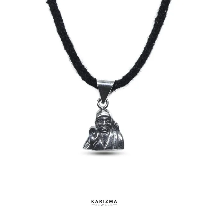 Karizma Jewels 925 Sterling Silver Oxidised Finish Sai Baba Daily Wear Pendant Necklaces Karizma Jewels 925 Sterling Silver Oxidised Finish Sai Baba Daily Wear Pendant Necklaces