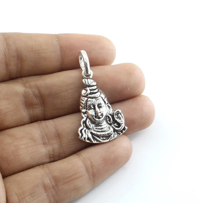 Karizma Jewels Necklaces Real Silver Oxidized Lord Shiva Religious God Pendant Karizma Jewels Necklaces Real Silver Oxidized Lord Shiva Religious God Pendant