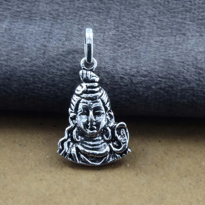 Karizma Jewels Necklaces Real Silver Oxidized Lord Shiva Religious God Pendant
