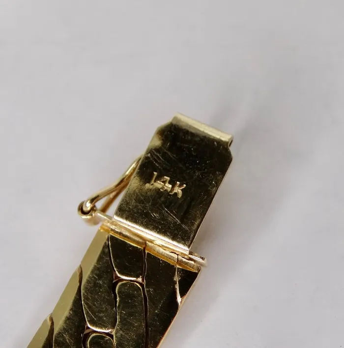 Necklaces Cuban Diamond 14k Gold Link Necklace Vintage by Misty