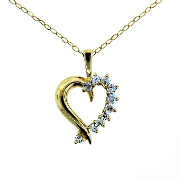 Necklaces FULLERS PURCHASE FROM PUBLIC 14KY 14TW DIA HEART PENDANT