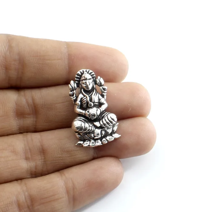 Necklaces Karizma Jewels Real Silver Oxidized Mata Laxmi Religious God Pendant Necklaces Karizma Jewels Real Silver Oxidized Mata Laxmi Religious God Pendant