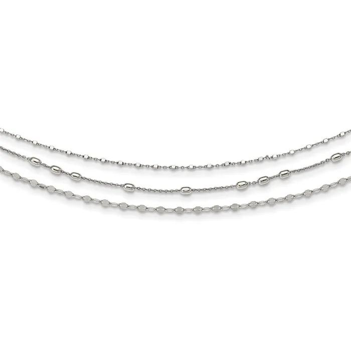 Necklaces Sterling Silver Beaded Layered with 2in ext NecklaceWBCQG5326155 WB Choice Jewelry Necklaces Sterling Silver Beaded Layered with 2in ext NecklaceWBCQG5326155 WB Choice Jewelry