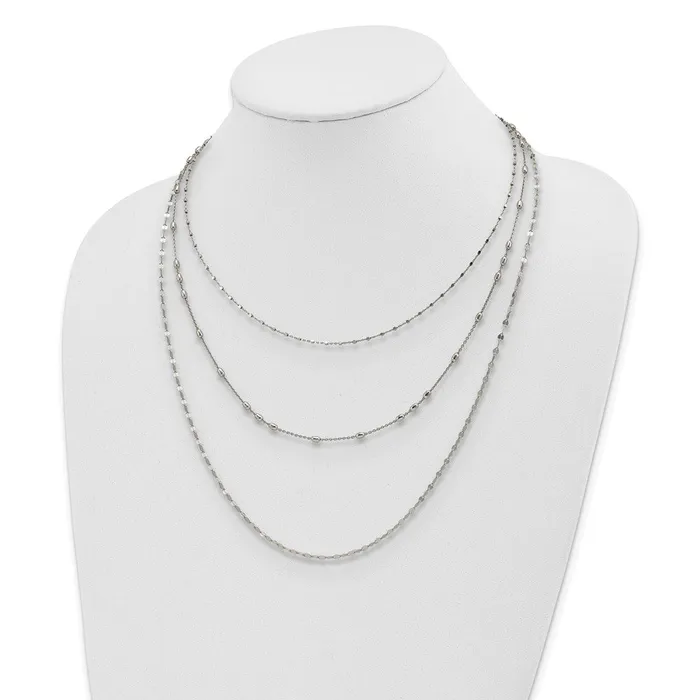 Necklaces Sterling Silver Beaded Layered with 2in ext NecklaceWBCQG5326155 WB Choice Jewelry Necklaces Sterling Silver Beaded Layered with 2in ext NecklaceWBCQG5326155 WB Choice Jewelry
