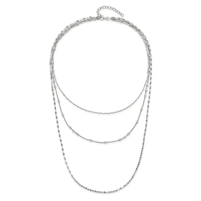 Necklaces Sterling Silver Beaded Layered with 2in ext NecklaceWBCQG5326155 WB Choice Jewelry Necklaces Sterling Silver Beaded Layered with 2in ext NecklaceWBCQG5326155 WB Choice Jewelry