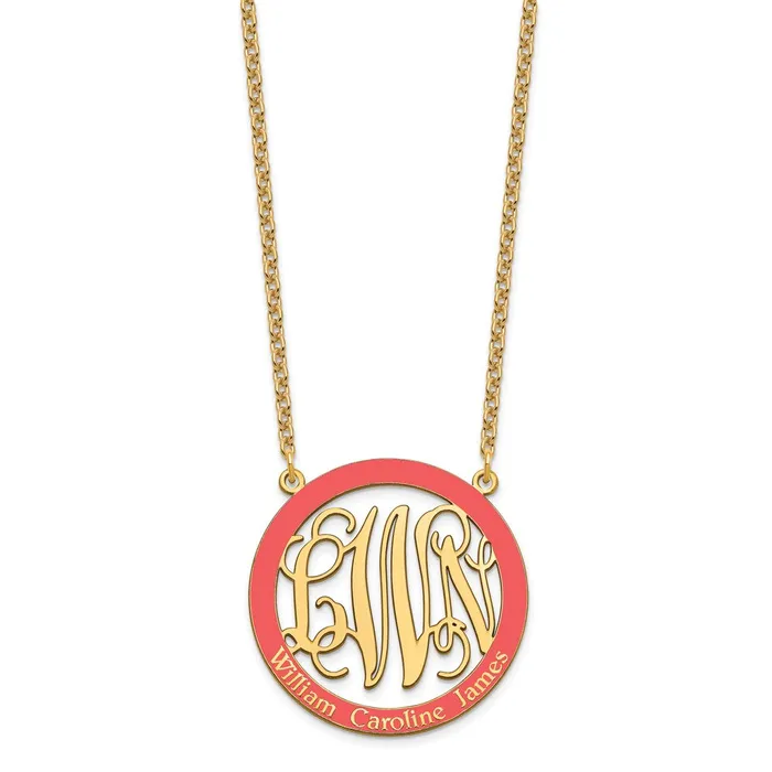 Necklaces Sterling SilverGoldplated Large Epoxied Family Monogram NecklaceWBCXNA572GP WB Choice Jewelry Necklaces Sterling SilverGoldplated Large Epoxied Family Monogram NecklaceWBCXNA572GP WB Choice Jewelry
