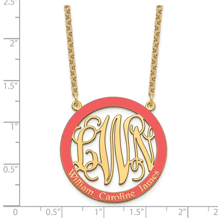 Necklaces Sterling SilverGoldplated Large Epoxied Family Monogram NecklaceWBCXNA572GP WB Choice Jewelry Necklaces Sterling SilverGoldplated Large Epoxied Family Monogram NecklaceWBCXNA572GP WB Choice Jewelry