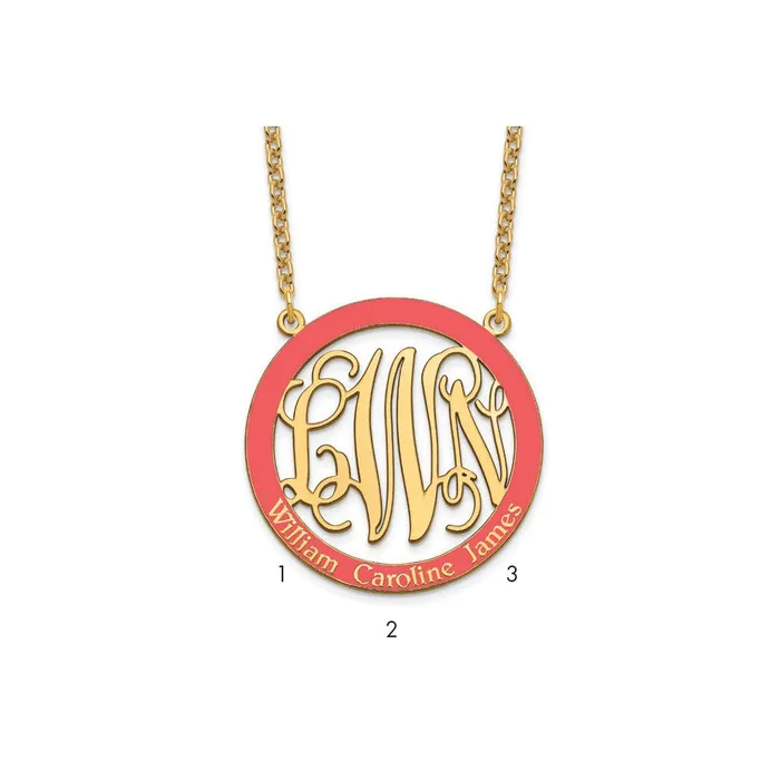 Necklaces Sterling SilverGoldplated Large Epoxied Family Monogram NecklaceWBCXNA572GP WB Choice Jewelry Necklaces Sterling SilverGoldplated Large Epoxied Family Monogram NecklaceWBCXNA572GP WB Choice Jewelry