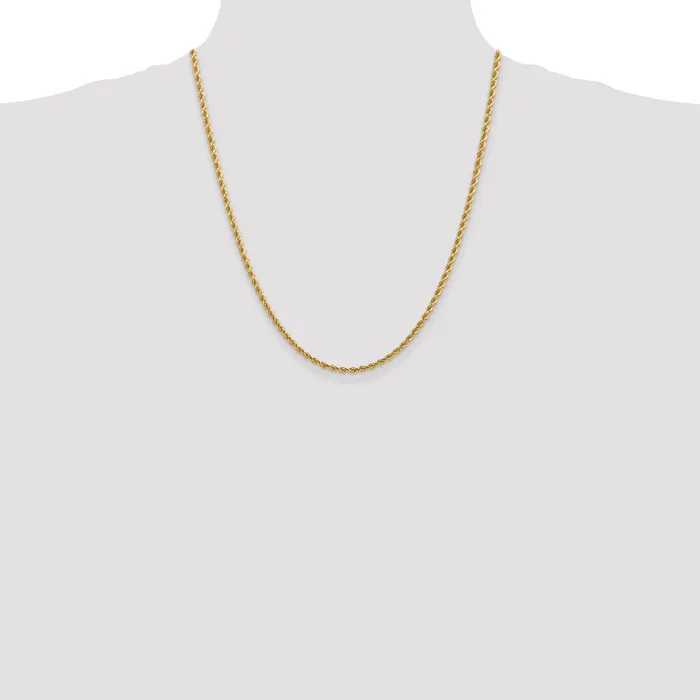 Necklaces WB Choice Jewelry 14k 275mm Diamondcut Rope with Lobster Clasp ChainWBC021L22 Necklaces WB Choice Jewelry 14k 275mm Diamondcut Rope with Lobster Clasp ChainWBC021L22