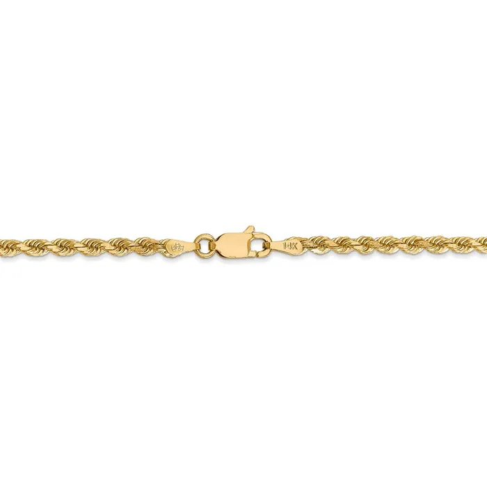 Necklaces WB Choice Jewelry 14k 275mm Diamondcut Rope with Lobster Clasp ChainWBC021L22 Necklaces WB Choice Jewelry 14k 275mm Diamondcut Rope with Lobster Clasp ChainWBC021L22