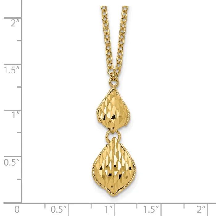 Necklaces WB Choice Jewelry 14k Fancy Diamondcut Y Drop 17in w1in Ext NecklaceWBCSF292417 Necklaces WB Choice Jewelry 14k Fancy Diamondcut Y Drop 17in w1in Ext NecklaceWBCSF292417
