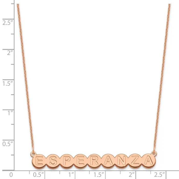 Necklaces WB Choice Jewelry 14K Rose Gold 9 Letter Bubble NecklaceWBCXNA1317R Necklaces WB Choice Jewelry 14K Rose Gold 9 Letter Bubble NecklaceWBCXNA1317R