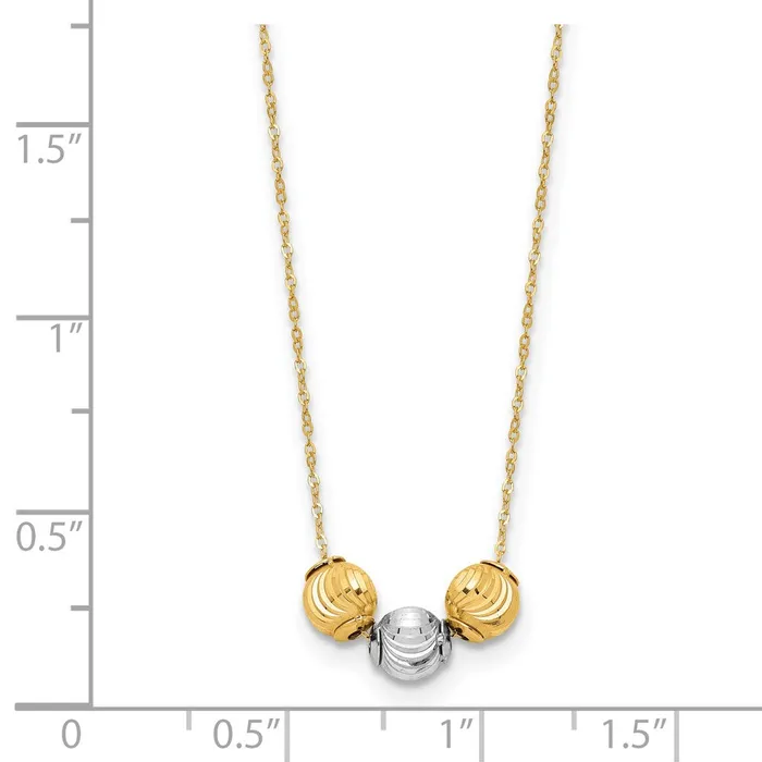 Necklaces WB Choice Jewelry 14K Twotone Polished DC Beads 17in NecklaceWBCSF288717 Necklaces WB Choice Jewelry 14K Twotone Polished DC Beads 17in NecklaceWBCSF288717